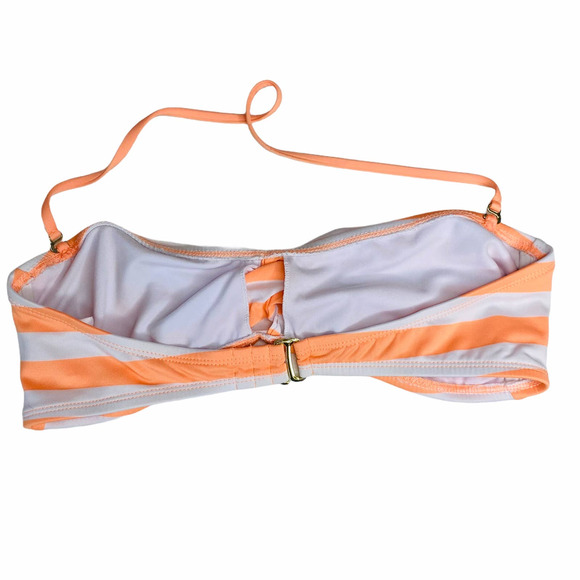 Mossimo Bikini Top Womens Medium Striped Orange White Bandeau Swimsuit Swim - Picture 5 of 5